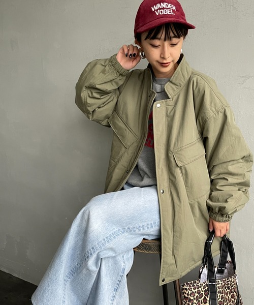 ARMY TWILL（アーミーツイル）の「[ARMY TWILL/アーミーツイル] 別注 中綿入り ケミカルプロテクトジャケット（ミリタリージャケット・レディース・ブラック/カーキ・S/M/L）」の16枚目の写真