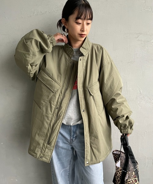 ARMY TWILL（アーミーツイル）の「[ARMY TWILL/アーミーツイル] 別注 中綿入り ケミカルプロテクトジャケット（ミリタリージャケット・レディース・ブラック/カーキ・S/M/L）」の17枚目の写真