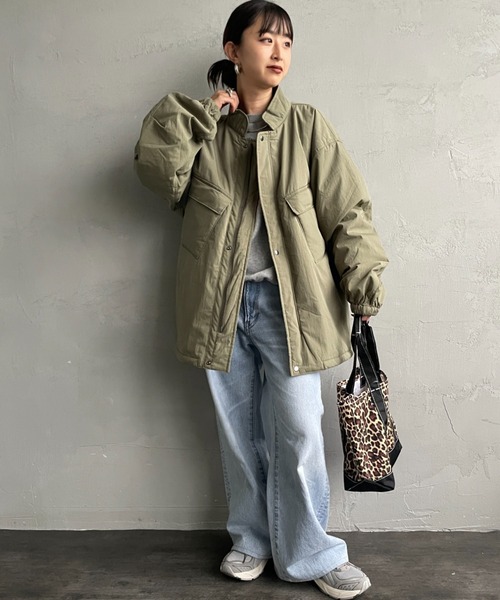 ARMY TWILL（アーミーツイル）の「[ARMY TWILL/アーミーツイル] 別注 中綿入り ケミカルプロテクトジャケット（ミリタリージャケット・レディース・ブラック/カーキ・S/M/L）」の20枚目の写真