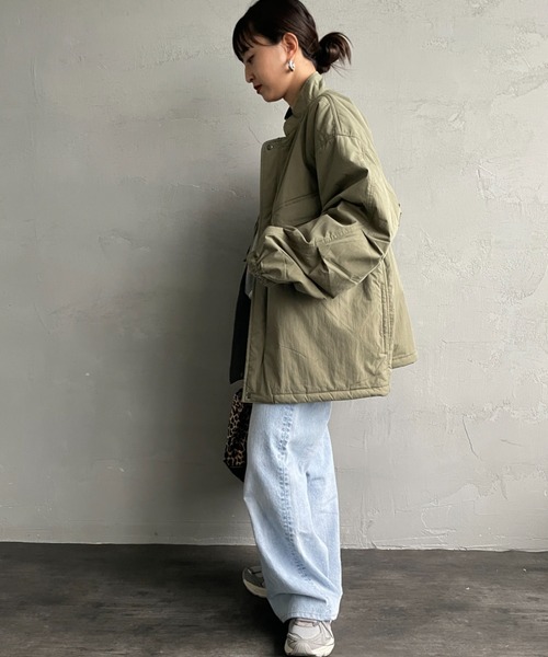 ARMY TWILL（アーミーツイル）の「[ARMY TWILL/アーミーツイル] 別注 中綿入り ケミカルプロテクトジャケット（ミリタリージャケット・レディース・ブラック/カーキ・S/M/L）」の21枚目の写真