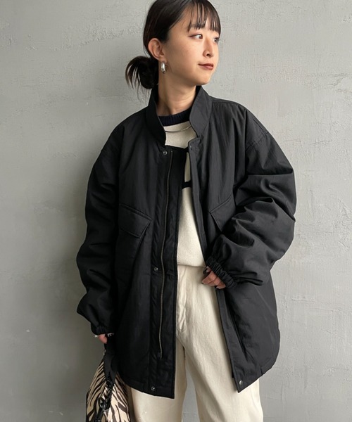 ARMY TWILL（アーミーツイル）の「[ARMY TWILL/アーミーツイル] 別注 中綿入り ケミカルプロテクトジャケット（ミリタリージャケット・レディース・ブラック/カーキ・S/M/L）」の7枚目の写真