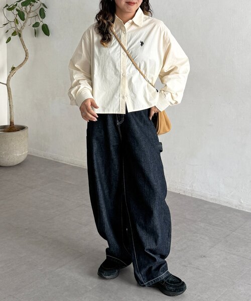 U.S. POLO ASSN.（ユーエスポロアッスン）の「長袖シャツ（シャツ/ブラウス・レディース・グレー/アイボリー/サックスブルー/ブラウン・SMALL/MEDIUM）」の14枚目の写真