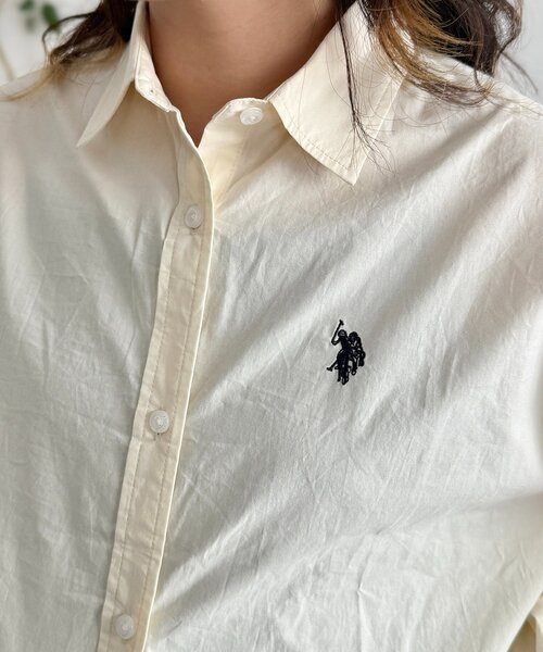 U.S. POLO ASSN.（ユーエスポロアッスン）の「長袖シャツ（シャツ/ブラウス・レディース・グレー/アイボリー/サックスブルー/ブラウン・SMALL/MEDIUM）」の15枚目の写真