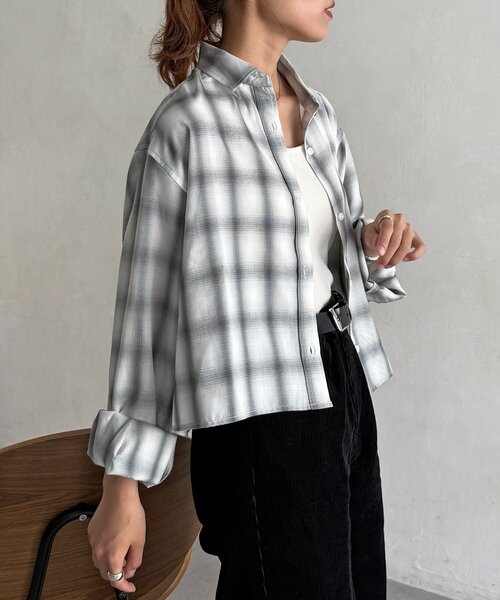 U.S. POLO ASSN.（ユーエスポロアッスン）の「長袖シャツ（シャツ/ブラウス・レディース・グレー/アイボリー/サックスブルー/ブラウン・SMALL/MEDIUM）」の22枚目の写真