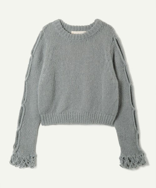 leinwande（ラインヴァンド）の「Open Cable Sweater（ニット/セーター・レディース・ホワイト/ブラック/グレー/ブルー・ONE SIZE）」の3枚目の写真