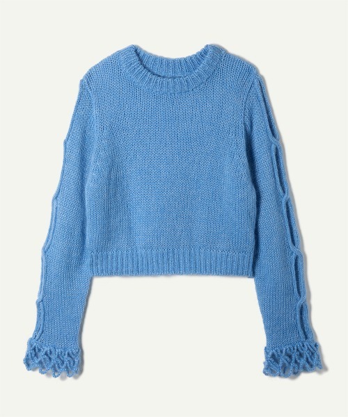 leinwande（ラインヴァンド）の「Open Cable Sweater（ニット/セーター・レディース・ホワイト/ブラック/グレー/ブルー・ONE SIZE）」の4枚目の写真