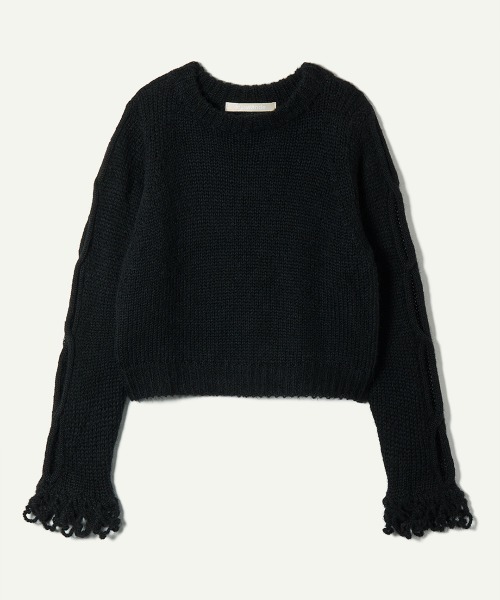 leinwande（ラインヴァンド）の「Open Cable Sweater（ニット/セーター・レディース・ホワイト/ブラック/グレー/ブルー・ONE SIZE）」の2枚目の写真