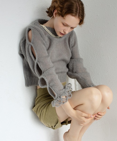 leinwande（ラインヴァンド）の「Open Cable Sweater（ニット/セーター・レディース・ホワイト/ブラック/グレー/ブルー・ONE SIZE）」の8枚目の写真