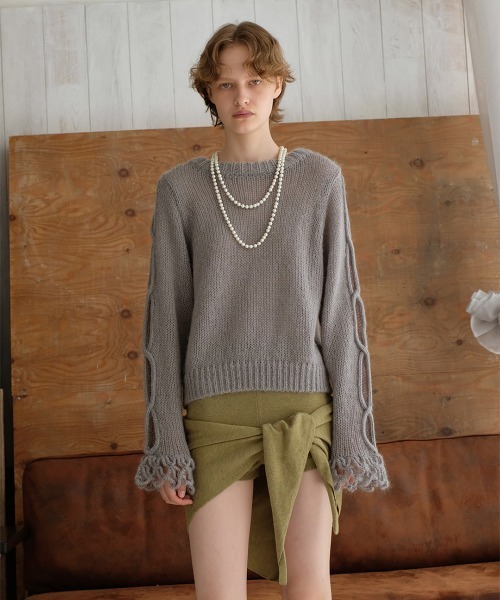 leinwande（ラインヴァンド）の「Open Cable Sweater（ニット/セーター・レディース・ホワイト/ブラック/グレー/ブルー・ONE SIZE）」の9枚目の写真