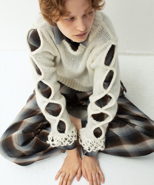 leinwande(ラインヴァンド)の「【leinwande】Open Cable Sweater(ニット/セーター・レディース・ホワイト/ブラック/グレー/ブルー・ONE SIZE)」の20枚目の写真