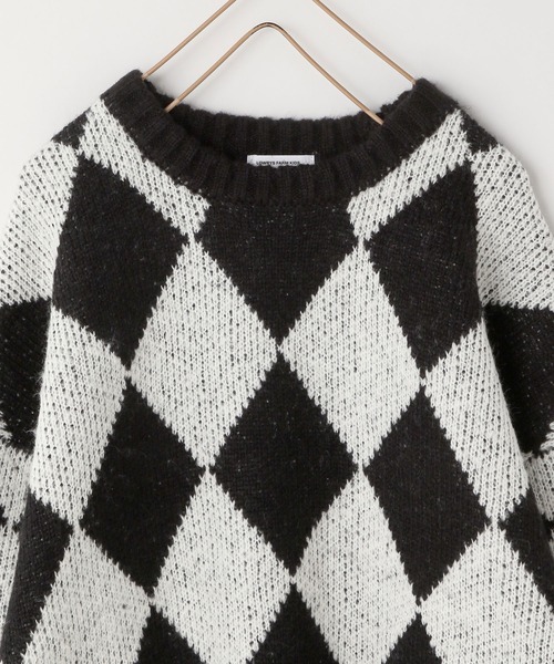 LOWRYS FARM（ローリーズファーム）の「アソートガラニットプルオーバー　 591608（ニット/セーター・キッズ・ブラック/ブラック×ホワイト・150cm/130cm/110cm）」の3枚目の写真