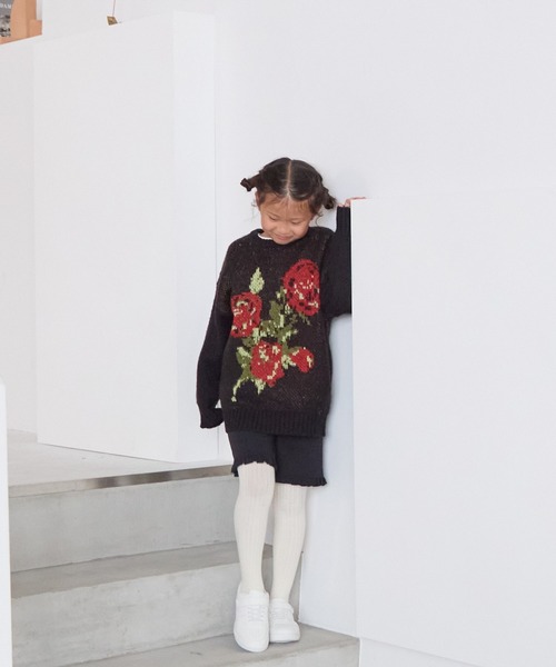 LOWRYS FARM（ローリーズファーム）の「アソートガラニットプルオーバー　 591608（ニット/セーター・キッズ・ブラック/ブラック×ホワイト・150cm/130cm/110cm）」の17枚目の写真