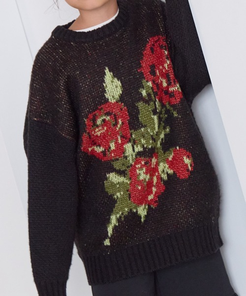 LOWRYS FARM（ローリーズファーム）の「アソートガラニットプルオーバー　 591608（ニット/セーター・キッズ・ブラック/ブラック×ホワイト・150cm/130cm/110cm）」の15枚目の写真