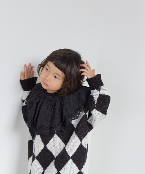 LOWRYS FARM（ローリーズファーム）の「アソートガラニットプルオーバー　 591608（ニット/セーター・キッズ・ブラック/ブラック×ホワイト・150cm/130cm/110cm）」の10枚目の写真