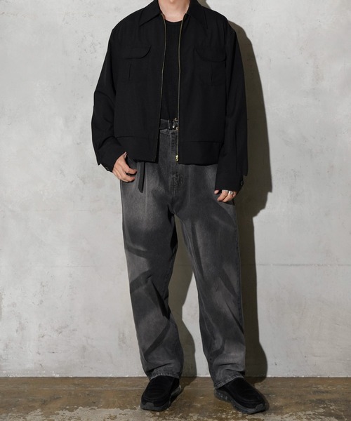 PENNEYS（ぺニーズ）の「PENNEY'S / ペニーズ ROCKABILLY JACKET ロカビリージャケット ショートブルゾン（ブルゾン・メンズ・ブラック/ブラック×ホワイト・MEDIUM/LARGE）」の3枚目の写真
