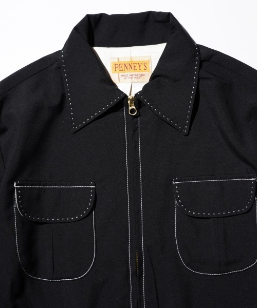 PENNEYS(ぺニーズ)の「PENNEY'S / ペニーズ ROCKABILLY JACKET ロカビリージャケット ショートブルゾン(ブルゾン・メンズ・ブラック/ブラック×ホワイト・MEDIUM/LARGE)」の19枚目の写真