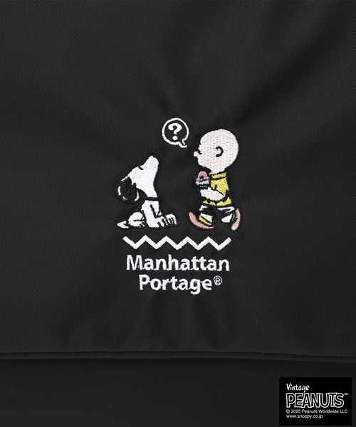 Manhattan Portage（マンハッタンポーテージ）の「CASUAL MESSENGER SLIM BP W/DIV MGNT PEANUTS 25（メッセンジャーバッグ・レディース・ブラック・SMALL）」の12枚目の写真