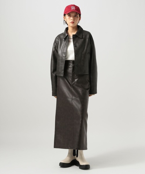 BAYFLOW（ベイフロー）の「[WEB限定／セットアップ対応]フェイクレザースカート（スカート・レディース・オフホワイト/ブラック・SMALL/MEDIUM）」の22枚目の写真