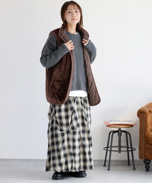 cepo(セポ)の「ウール混ポケットニットプルオーバー(ニット/セーター・レディース・レッド/チャコール/オフホワイト/カーキ・M)」の21枚目の写真