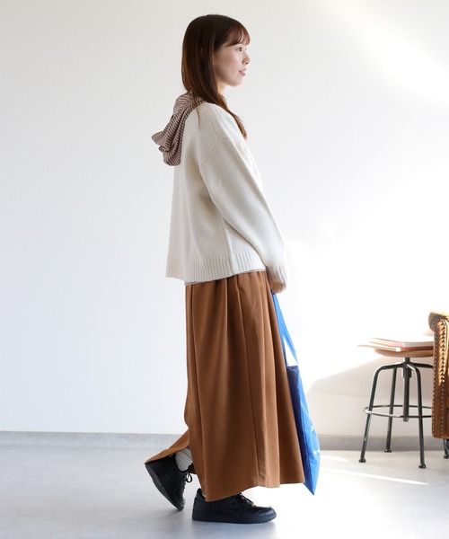 cepo(セポ)の「ウール混ポケットニットプルオーバー(ニット/セーター・レディース・レッド/チャコール/オフホワイト/カーキ・M)」の9枚目の写真