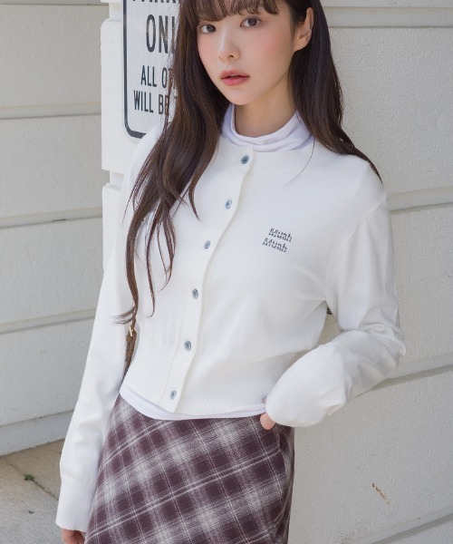 muahmuah(ムーアムーア)の「A'GEM/9 × .kom 『muah muah/ムーアムーア』 COZY ROUND KNIT CARDIGAN/コージーラウンド ニットカーディガン(カーディガン/ボレロ・レディース・アイボリー/ネイビー/グレー/レッド・FREE)」の5枚目の写真