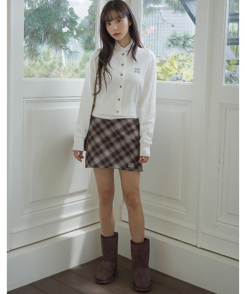 muahmuah(ムーアムーア)の「A'GEM/9 × .kom 『muah muah/ムーアムーア』 COZY ROUND KNIT CARDIGAN/コージーラウンド ニットカーディガン(カーディガン/ボレロ・レディース・アイボリー/ネイビー/グレー/レッド・FREE)」の12枚目の写真