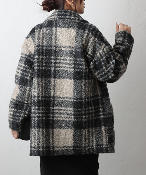 COLONY 2139(コロニートゥーワンスリーナイン)の「チェックダブルテーラードジャケットコート(その他アウター・レディース・ブラック/モカ/ネイビー・FREE)」の7枚目の写真