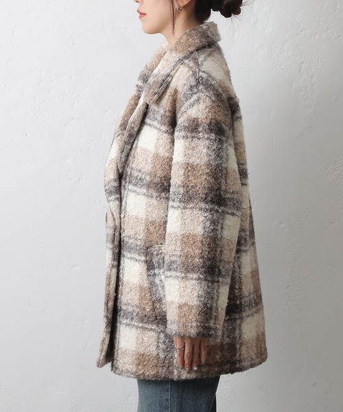 COLONY 2139(コロニートゥーワンスリーナイン)の「チェックダブルテーラードジャケットコート(その他アウター・レディース・ブラック/モカ/ネイビー・FREE)」の11枚目の写真