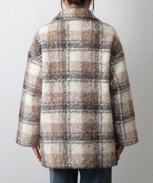 COLONY 2139(コロニートゥーワンスリーナイン)の「チェックダブルテーラードジャケットコート(その他アウター・レディース・ブラック/モカ/ネイビー・FREE)」の9枚目の写真