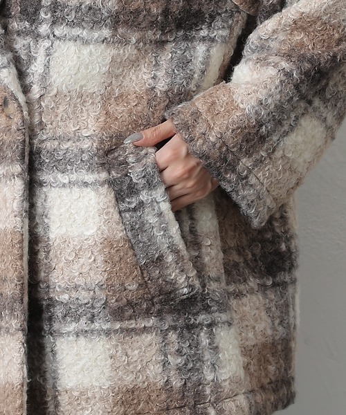 COLONY 2139(コロニートゥーワンスリーナイン)の「チェックダブルテーラードジャケットコート(その他アウター・レディース・ブラック/モカ/ネイビー・FREE)」の16枚目の写真