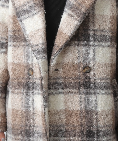 COLONY 2139(コロニートゥーワンスリーナイン)の「チェックダブルテーラードジャケットコート(その他アウター・レディース・ブラック/モカ/ネイビー・FREE)」の15枚目の写真