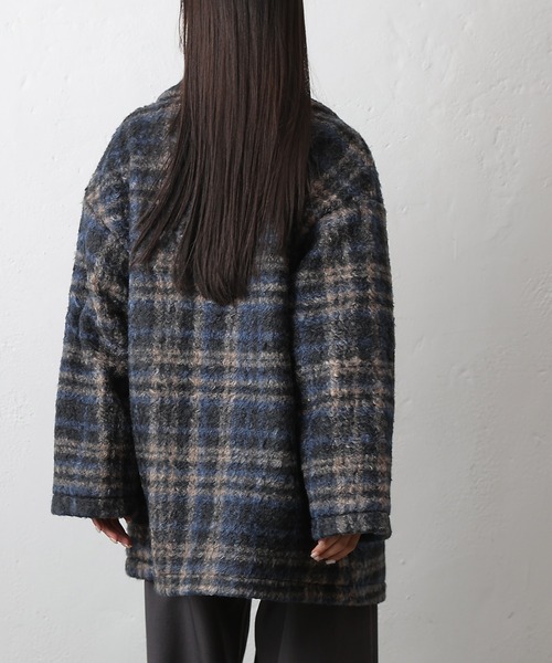 セール】チェックダブルテーラードジャケットコート（その他アウター
