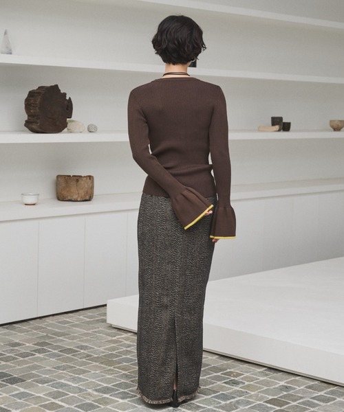 AIC.（エーアイシー）の「ツイードロングスカート/セットアップ可能（スカート・レディース・ブラウン/ブラック・FREE）」の7枚目の写真