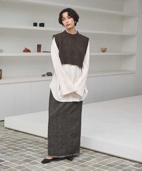 AIC.（エーアイシー）の「ツイードロングスカート/セットアップ可能（スカート・レディース・ブラウン/ブラック・FREE）」の11枚目の写真