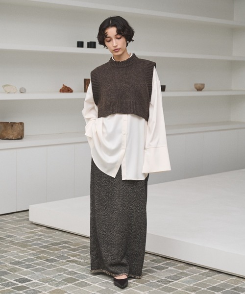 AIC.（エーアイシー）の「ツイードロングスカート/セットアップ可能（スカート・レディース・ブラウン/ブラック・FREE）」の15枚目の写真