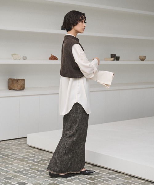 AIC.（エーアイシー）の「ツイードロングスカート/セットアップ可能（スカート・レディース・ブラウン/ブラック・FREE）」の16枚目の写真