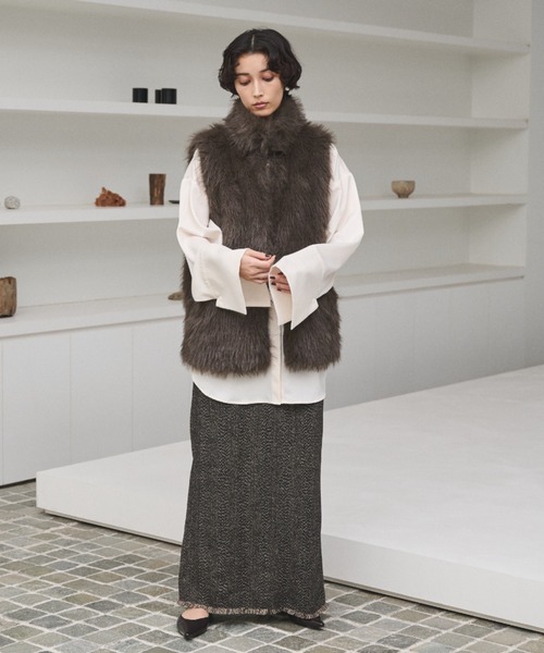 AIC.（エーアイシー）の「ツイードロングスカート/セットアップ可能（スカート・レディース・ブラウン/ブラック・FREE）」の17枚目の写真