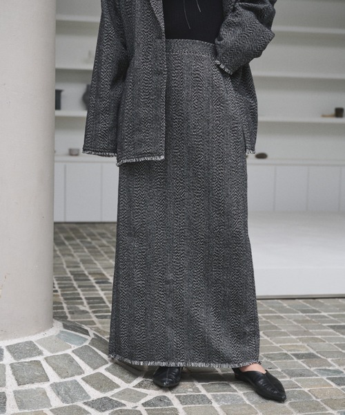 セール】ツイードロングスカート/セットアップ可能（スカート）｜AIC