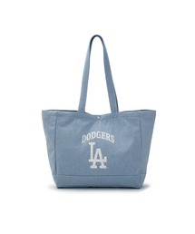【日本未入荷】MLB KOREA ヴィンテージレタリング デニムライク ショッパーバッグ NYヤンキース LAドジャース