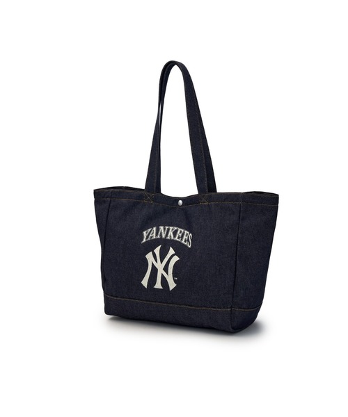 MLB(メジャーリーグベースボール)の「【日本未入荷】MLB KOREA ヴィンテージレタリング デニムライク ショッパーバッグ NYヤンキース LAドジャース(トートバッグ・レディース・ネイビー/サックスブルー・FREE)」の6枚目の写真