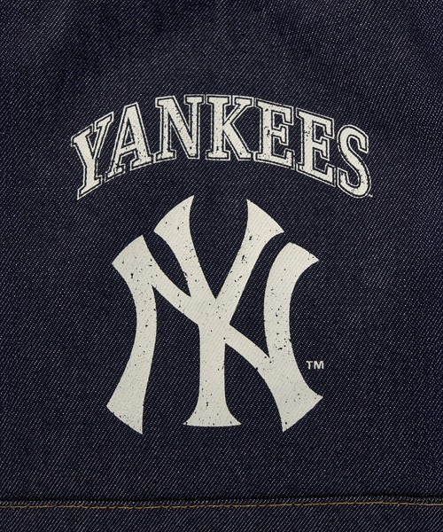 MLB(メジャーリーグベースボール)の「【日本未入荷】MLB KOREA ヴィンテージレタリング デニムライク ショッパーバッグ NYヤンキース LAドジャース(トートバッグ・レディース・ネイビー/サックスブルー・FREE)」の9枚目の写真