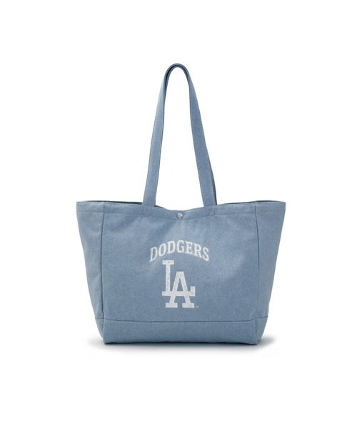 MLB(メジャーリーグベースボール)の「【日本未入荷】MLB KOREA ヴィンテージレタリング デニムライク ショッパーバッグ NYヤンキース LAドジャース(トートバッグ・レディース・ネイビー/サックスブルー・FREE)」の11枚目の写真