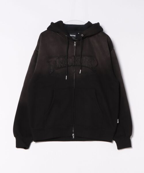 THRASHER（スラッシャー）の「【THRASHER / スラッシャー】アップリケジップパーカー ヴィンテージライク 裏起毛 ヘビーウェイト フーディー マグロゴ（パーカー・メンズ・ブラック・LARGE/X-LARGE/MEDIUM）」の7枚目の写真