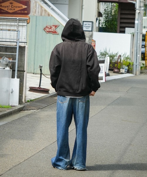 THRASHER（スラッシャー）の「【THRASHER / スラッシャー】アップリケジップパーカー ヴィンテージライク 裏起毛 ヘビーウェイト フーディー マグロゴ（パーカー・メンズ・ブラック・LARGE/X-LARGE/MEDIUM）」の4枚目の写真