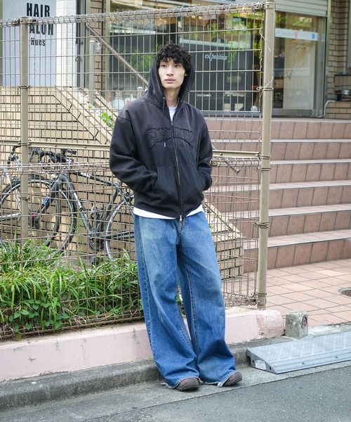 THRASHER（スラッシャー）の「【THRASHER / スラッシャー】アップリケジップパーカー ヴィンテージライク 裏起毛 ヘビーウェイト フーディー マグロゴ（パーカー・メンズ・ブラック・LARGE/X-LARGE/MEDIUM）」の3枚目の写真