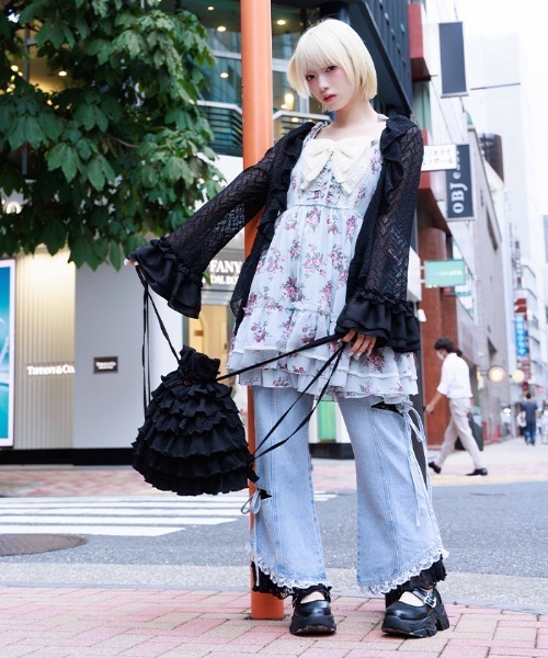 axes femme（アクシーズファム）の「レース付スリット×リボンパンツ（その他パンツ・レディース・カーキ/ケミカルウォッシュ・FREE）」の7枚目の写真