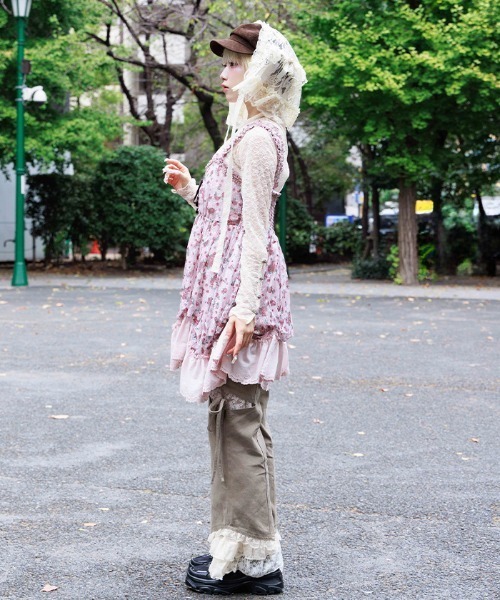 axes femme（アクシーズファム）の「レース付スリット×リボンパンツ（その他パンツ・レディース・カーキ/ケミカルウォッシュ・FREE）」の8枚目の写真