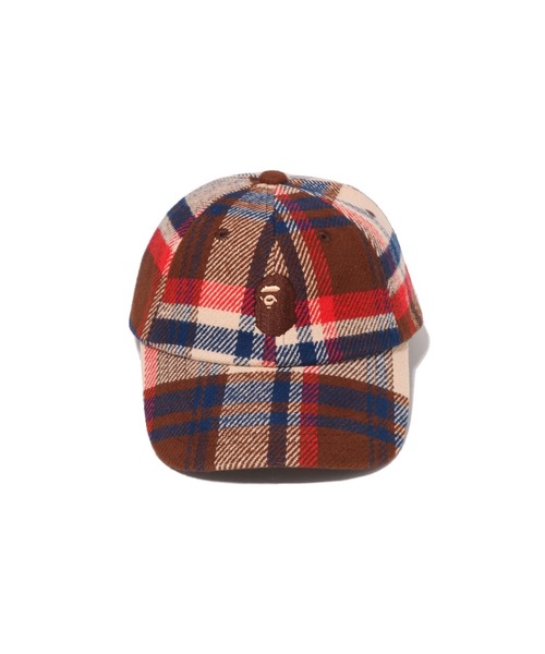 A BATHING APE（アベイシングエイプ）の「BAPE CHECK PANEL CAP（キャップ・メンズ・ネイビー/レッド・FREE）」の3枚目の写真
