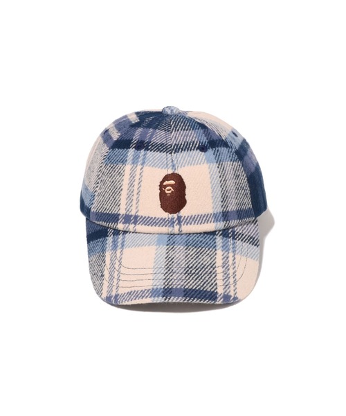 A BATHING APE（アベイシングエイプ）の「BAPE CHECK PANEL CAP（キャップ・メンズ・ネイビー/レッド・FREE）」の4枚目の写真