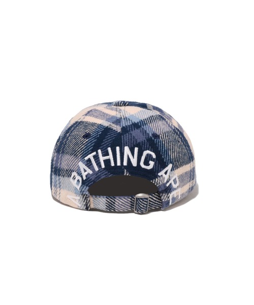A BATHING APE（アベイシングエイプ）の「BAPE CHECK PANEL CAP（キャップ・メンズ・ネイビー/レッド・FREE）」の5枚目の写真